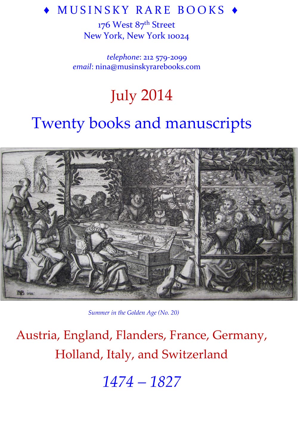 July 2014 - 20 books and manuscripts