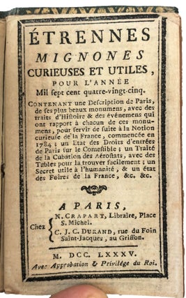Etrennes mignones [sic] curieuses et utiles ... pour l’année 1785.