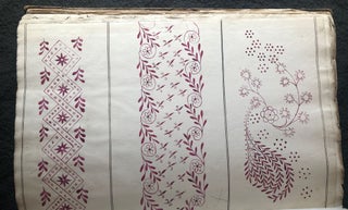 Album of watercolor and pen-and-ink designs for embroidery.