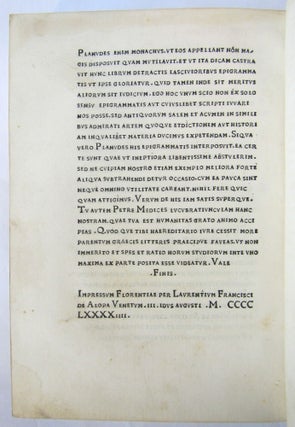 Anthologia Graeca Planudea, in Greek.