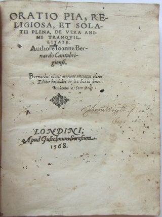 Oratio pia, religiosa, et solatii plena, de vera animi tranquillitate.