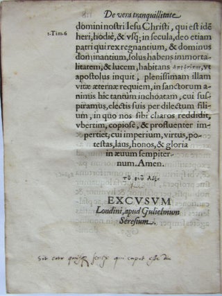 Oratio pia, religiosa, et solatii plena, de vera animi tranquillitate.