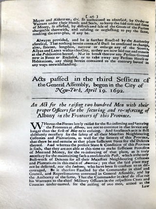 Item #3187 Facsimile of the Laws and Acts of the General Assembly for their Majesties Province of...