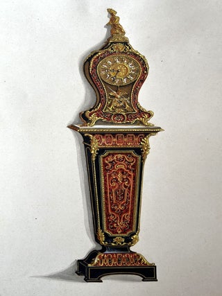 An album of gouache and watercolor paintings of furniture.
