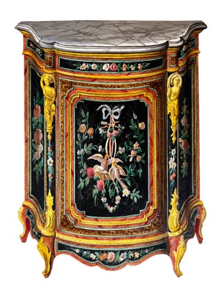 An album of gouache and watercolor paintings of furniture.