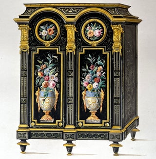 An album of gouache and watercolor paintings of furniture.