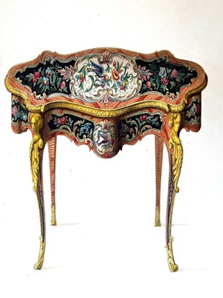 An album of gouache and watercolor paintings of furniture.