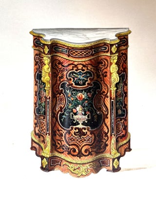 An album of gouache and watercolor paintings of furniture.