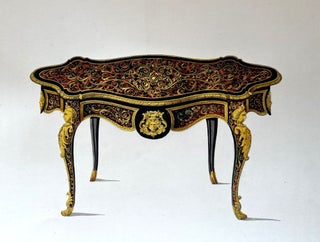 An album of gouache and watercolor paintings of furniture.