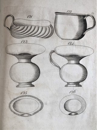 Designs of Sundry Articles of Queen's or Cream-colour'd Earthen-Ware, manufactured by Hartley, Greens, and Co. at Leeds Pottery: with a great variety of other articles. The same enamel'd, Printed or Ornamented with Gold to any Pattern; also with Coats of Arms, Cyphers, Landscapes, &c. &c. / Abrisse von verschiedenen Artickeln vom Koniginnen oder gleben Stein-Gute... / Desseins de divers articles de Poteries de la Reine en Couleur de Creme ...