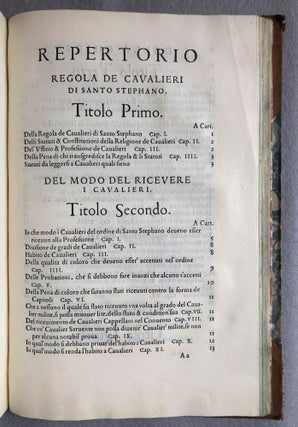 Statuti Capitoli et Constitutioni del Ordine de' Cavalieri di Santo Stephano.