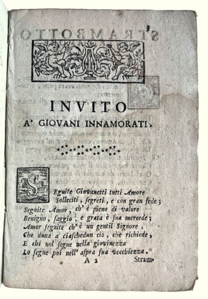 Ardore di Amore. In cui si contiene Serenate, Capitoli e Stanze da Giovani innamorati. Con aggiunta d'Alcune Villanelle alla Napolitana e Sonetti dilettevoli.