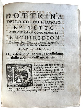 Dottrina dello stoico filosofo Epitteto che chiamasi communemente Enchiridion.
