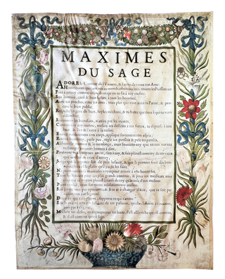 Item #4191 Maximes du Sage. MAXIMS &mdash
