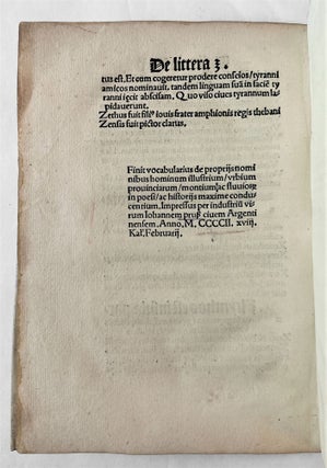 Vocabularius variorum terminorum: ex poetis et historiographis congestus.