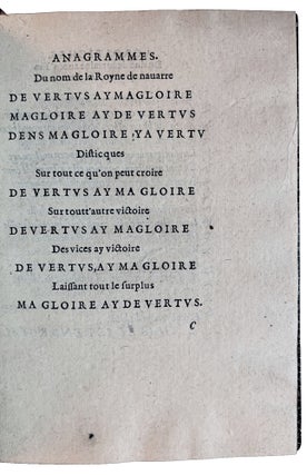 Poèmes et anagrames composez des lettres du nom du Roy, et des Roynes ensemble de plusieurs princes et gentilshommes et dames de France ... Par le sylvain de Flandres.