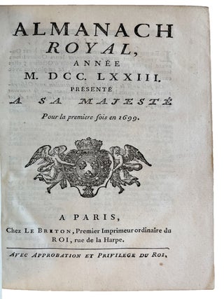 Almanach royal, année MDCCLXXIII.