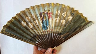Item #4244 Printed emblematic fan, with captions in Spanish. FAN — EMBLEMS