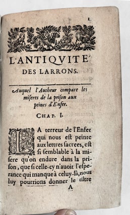 L'Antiquité des Larrons. Ouvrage non moins curieux que délectable; Composé en Espagnol par Don Garcia: Et traduit en François, par le Sr Daudiguier.