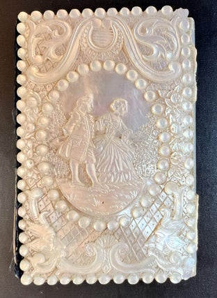 Item #4279 A notebook in an embossed mother of pearl binding. MOTHER OF PEARL BINDING