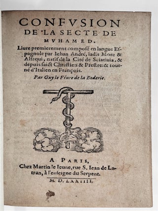 Item #4288 Confusion de la secte de Muhamed. Juan ISLAM — ANDRÉS de XÀTIVA,...
