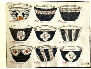 A manuscript sample book of porcelain cups.