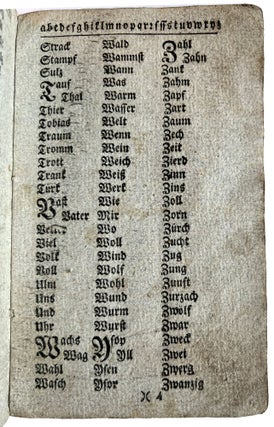 Catholisches Namenbüchlein, darinnen begriffen, das Vater Unser, Englische Gruss, Glauben und zehen Gebote.