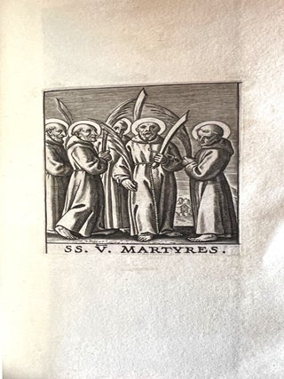 An embossed silver-gilt binding, on a suite of 17th-century engravings of saints.