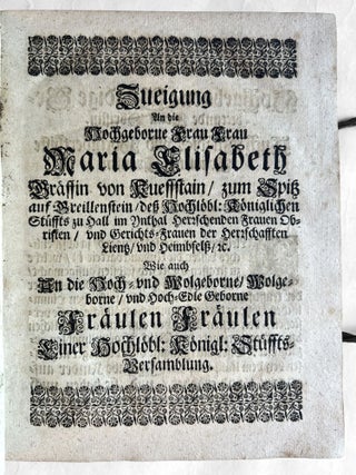 Der unbefleckte Ehe-Spiegel, abgebildet in der edlen, tugendsamben Frauen Susanna der Ehefrauen Joakim eines vornehmen edlen Burgers zu Babel. Welche anno 1696. in ... Straubing in Bayrn durch die heil. Fasten-Zeit einer volckreichen Menge auf der Cantzel vorgestellet worden.