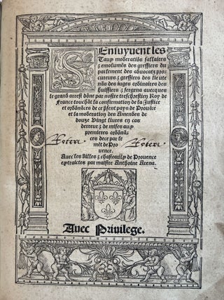 Item #4377 Ordonnances du treschrestien roy de France, Francoys premier de ce nom... ordonnées...