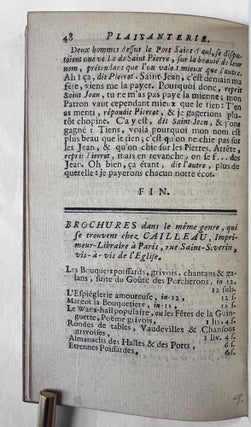 Le gouté des Porcherons, ou Discours Comiques des Halles et des Ports.