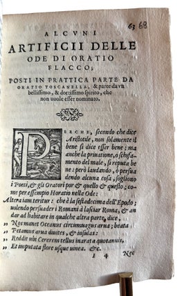 Quadrivio, il quale contiene un trattato della strada che si ha da tenere in scrivere Istoria. Un Modo, che insegna à scriver epistole latine, & volgari ... Alcune avvertenze del tesser dialoghi. Et alcuni artificii delle Ode di Oratio Flacco.