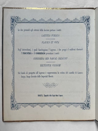 Decorazioni a trasparenti nella Facciata del R. Palazzo di Finanza per festeggiare l'arrivo della Eccelsa Coppia Imperiale nel Febbrajo 1857.