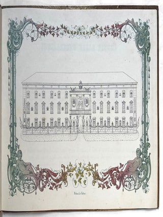 Decorazioni a trasparenti nella Facciata del R. Palazzo di Finanza per festeggiare l'arrivo della Eccelsa Coppia Imperiale nel Febbrajo 1857.