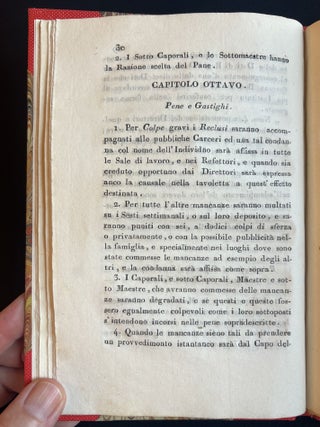 Item #4414 Regolamento della Pia Casa di Lavoro di Firenze. POVERTY — HOMELESSNESS —...
