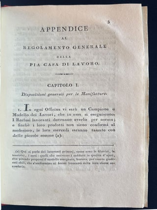 Regolamento della Pia Casa di Lavoro di Firenze.