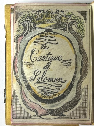 A miniature silver binding decorated with painted enamel plaques and glass &ldquo;jewels.&rdquo;