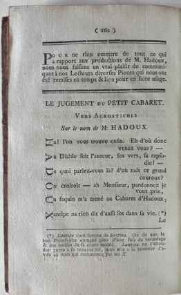Les oeuvres du Sieur Hadoux, commentées expliquées et rendues intelligibles. Enrichies du portrait, de l'auteur, et autres Pièces intéressantes.