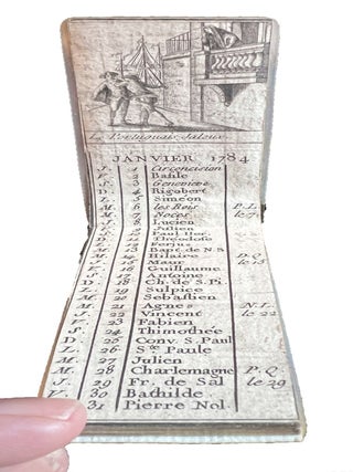 Engraved miniature calendar for 1784.