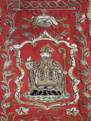 An embroidered stole or &ldquo;chaperon,&rdquo; worn in processions by a member of a charitable confraternity.