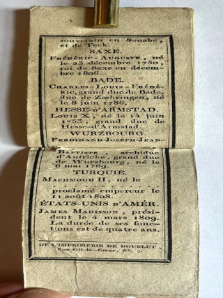 Souvenir Pour l’an 1816. Contenant le lever et le coucher du soleil et de la lune.