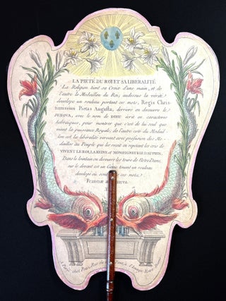 A hand-colored etched fire screen celebrating the “Golden Age of France” under Louis XVI.
